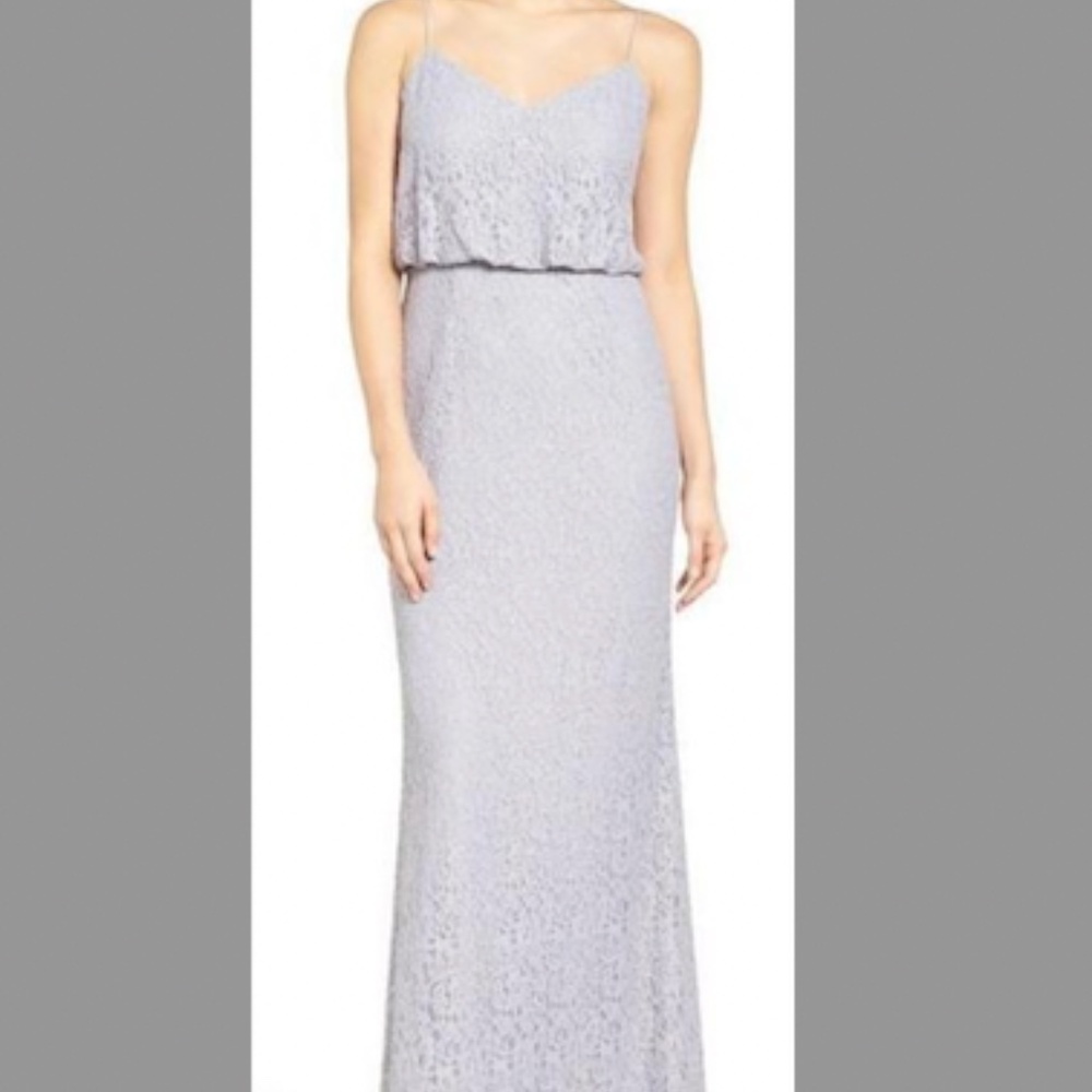 Adrianna Papell Signature Lace Blouson Gown (Light Dove)